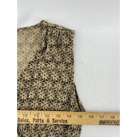 Old Navy Women's Brown Sleeveless Geometric Print Stretch Knit Dress Size Small - Picture 9 of 13